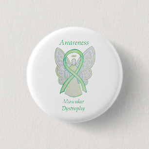 Badge Rond 2,50 Cm Muscular Dystrophy Awareness Lime Angel Ribbon Pin