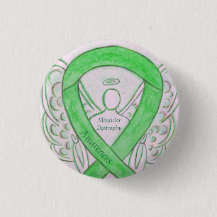 Badge Rond 2,50 Cm Muscular Dystrophy Awareness Lime Angel Ribbon Pin