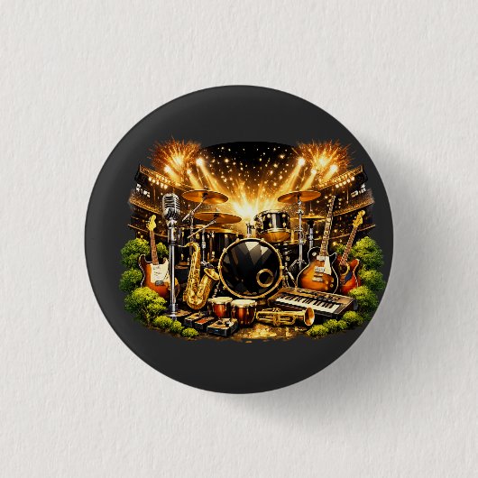 Badge Rond 2,50 Cm Musical Equipment (Devant)