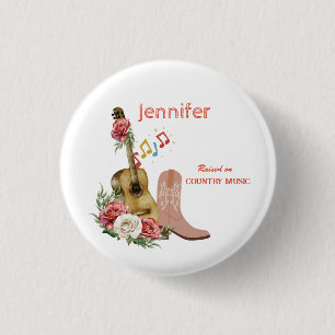 Badge Rond 2,50 Cm Musique country personnalisée