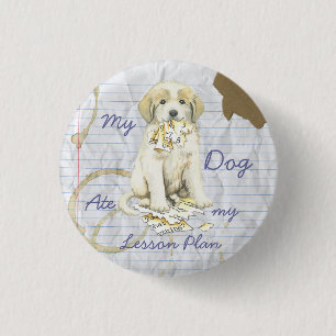 Badge Rond 2,50 Cm My Great Pyrenees Ate My Lesson Plan