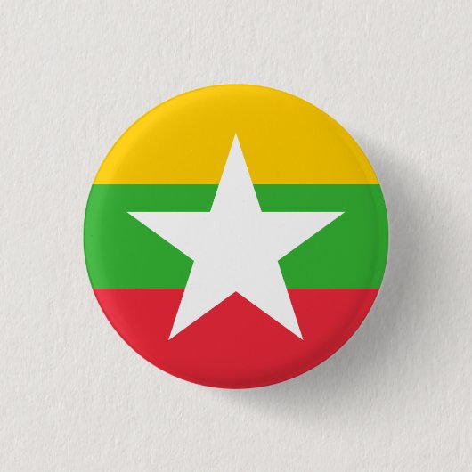 Badge Rond 2,50 Cm Myanmar / Drapeau birman, Drapeau du Myanmar / Bir (Devant)