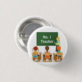 BADGE ROND 2,50 CM ** N° 1 PROFESSEUR** (Devant & derrière)