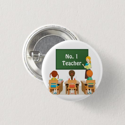 BADGE ROND 2,50 CM ** N° 1 PROFESSEUR** (Devant & derrière)