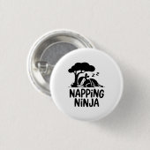 Badge Rond 2,50 Cm Napping Ninja - Ninja Sleepy mignonne Art Drôle Sl (Devant & derrière)