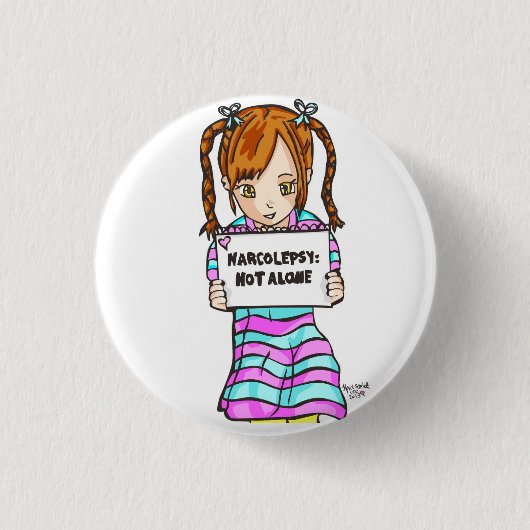 Badge Rond 2,50 Cm NARCOLEPSIE : PAS bouton d'amusement d'ALONE™ (Devant)