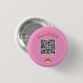 Badge Rond 2,50 Cm Nashville Bachelorette Parti rose Boot QR Code Mai (Devant & derrière)