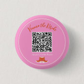 Badge Rond 2,50 Cm Nashville Bachelorette Parti rose Boot QR Code Mai (Devant)
