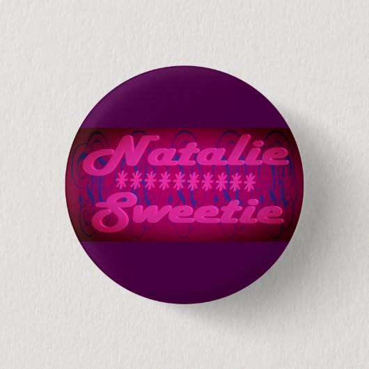 Badge Rond 2,50 Cm Natalie Sweetie conception violet profond (Devant)