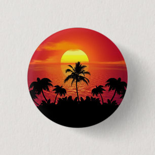 Badge Rond 2,50 Cm Nature Sunset Palm
