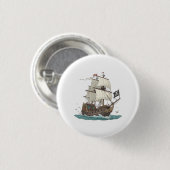 Badge Rond 2,50 Cm Navire Pirate (Devant & derrière)