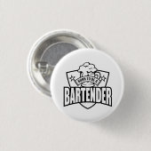 Badge Rond 2,50 Cm Né comme barman (Devant & derrière)