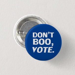 Badge Rond 2,50 Cm Ne huez pas le vote typographie blanche bleue Hall