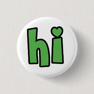 Badge Rond 2,50 Cm Neon Bonjour, Cœur Inclus 🌿 Lumineux dans le Noir