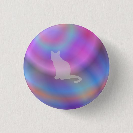 Badge Rond 2,50 Cm Neon Cat (Devant)