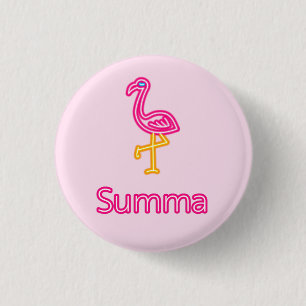 Badge Rond 2,50 Cm Neon Flamant rose rose Summa (été)