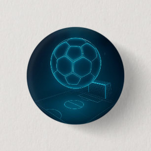 Badge Rond 2,50 Cm Neon Futuristic Soccer Field Art