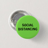 Badge Rond 2,50 Cm Neon Green Distances sociales (Devant & derrière)