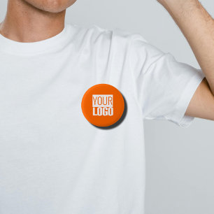 Badge Rond 2,50 Cm néon orange - ajoutez votre logo