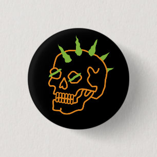 Badge Rond 2,50 Cm Neon Skull