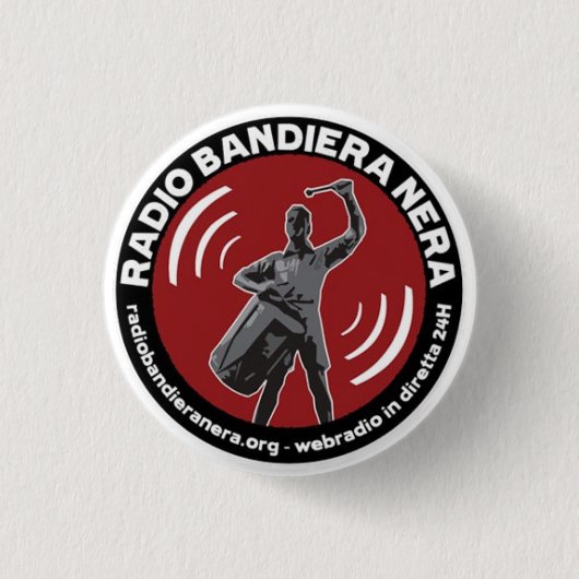 Badge Rond 2,50 Cm nera par radio de bandiera (Devant)