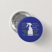 Badge Rond 2,50 Cm Nettoyer dans chaque langue (Devant & derrière)