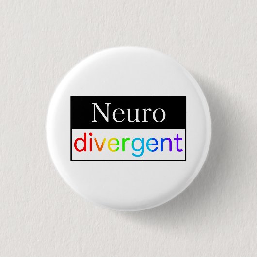 Badge Rond 2,50 Cm Neurodivergent | Sensibilisation à la diversité ne (Devant)