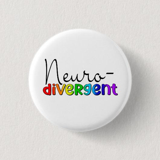Badge Rond 2,50 Cm Neurodivergent | Sensibilisation à la neurodiversi (Devant)