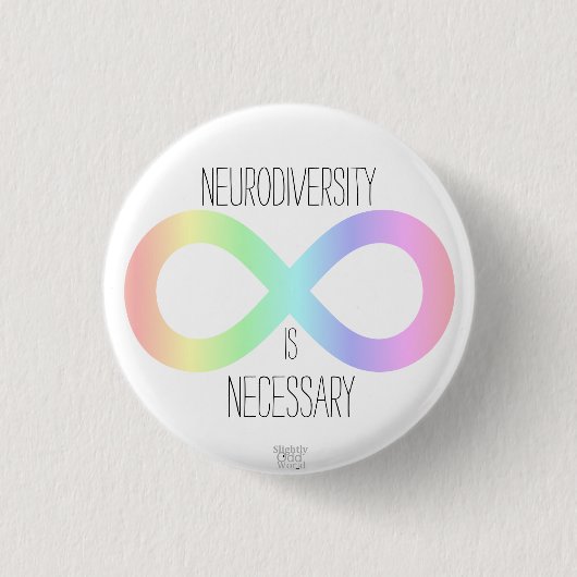 Badge Rond 2,50 Cm "Neurodiversity est" pastel nécessaire de (Devant)