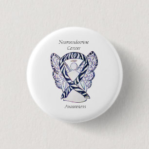 Badge Rond 2,50 Cm Neuroendocrine Cancer Sensibilisation Ruban Angel