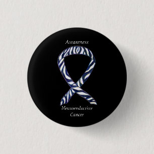 Badge Rond 2,50 Cm Neuroendocrinien Cancer Sensibilisation Ruban Pers