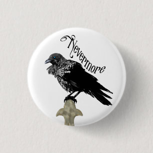 Badge Rond 2,50 Cm Nevermore Raven