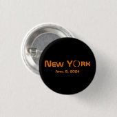 Badge Rond 2,50 Cm New York 2024 Éclipse solaire totale (Devant & derrière)