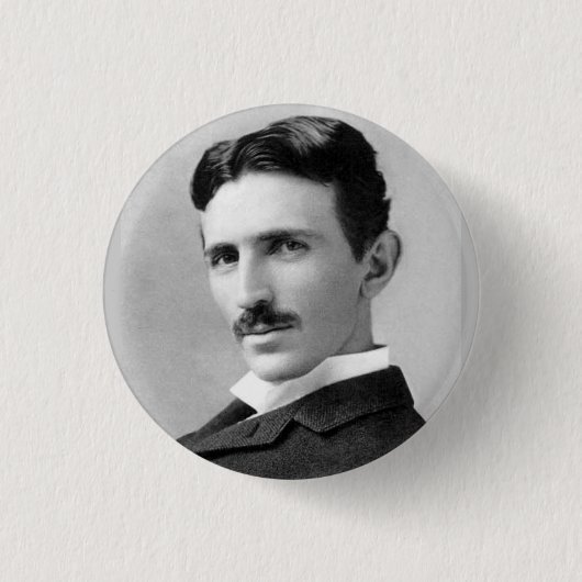 Badge Rond 2,50 Cm Nikola Tesla (Devant)