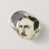Badge Rond 2,50 Cm Nikola Tesla Dessin À Sepia (Devant & derrière)