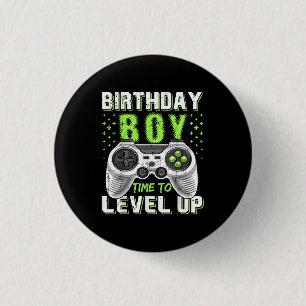 Badge Rond 2,50 Cm Niveau Up Anniversaire Jeu vidéo pour garçon