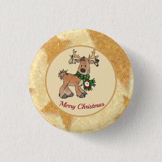 Badge Rond 2,50 Cm Noël avec Ren