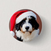 Badge Rond 2,50 Cm Noël Bernedoodle (Devant)