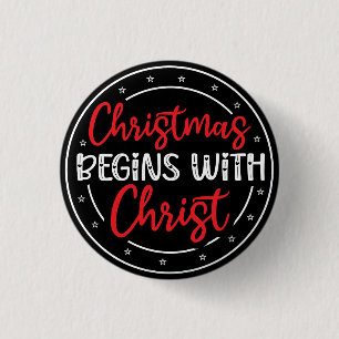 Badge Rond 2,50 Cm Noël commence avec le Christ-65772