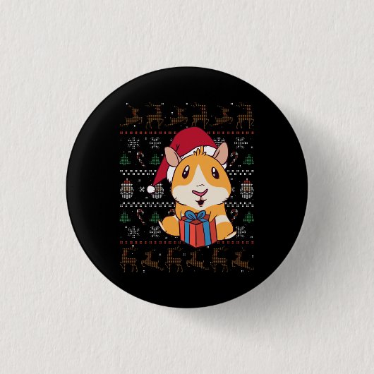 Badge Rond 2,50 Cm Noël du cochon d'Inde (Devant)