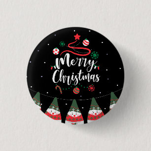 Badge Rond 2,50 Cm Noël Jingle Bells Joyeuse Salutations Collection