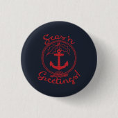 Badge Rond 2,50 Cm Noël nautique | Seas 'n Salutations (Devant)