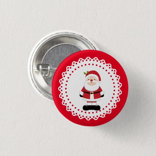 Badge Rond 2,50 Cm Noël Père Noël (Devant & derrière)