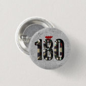 Badge Rond 2,50 Cm Noeud Argent Score 180 Avec Fosses, (Devant & derrière)