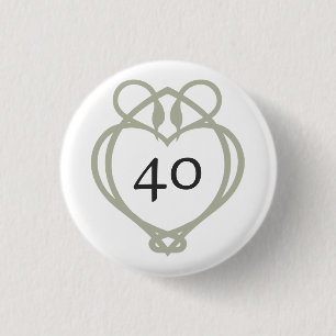 Badge Rond 2,50 Cm Nœud d'amour de cygne celtique irlandais vert saug