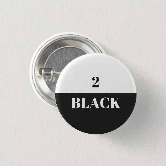 Badge Rond 2,50 Cm Noir 2 (Devant & derrière)
