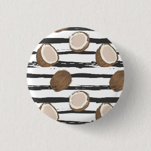 Badge Rond 2,50 Cm Noix de coco sur le motif grunge de rayures