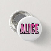 Badge Rond 2,50 Cm Nom Alice (Devant & derrière)