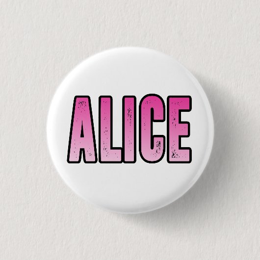 Badge Rond 2,50 Cm Nom Alice (Devant)