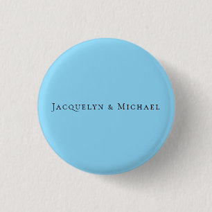 Badge Rond 2,50 Cm Nom chimique élégant minimaliste bleu clair